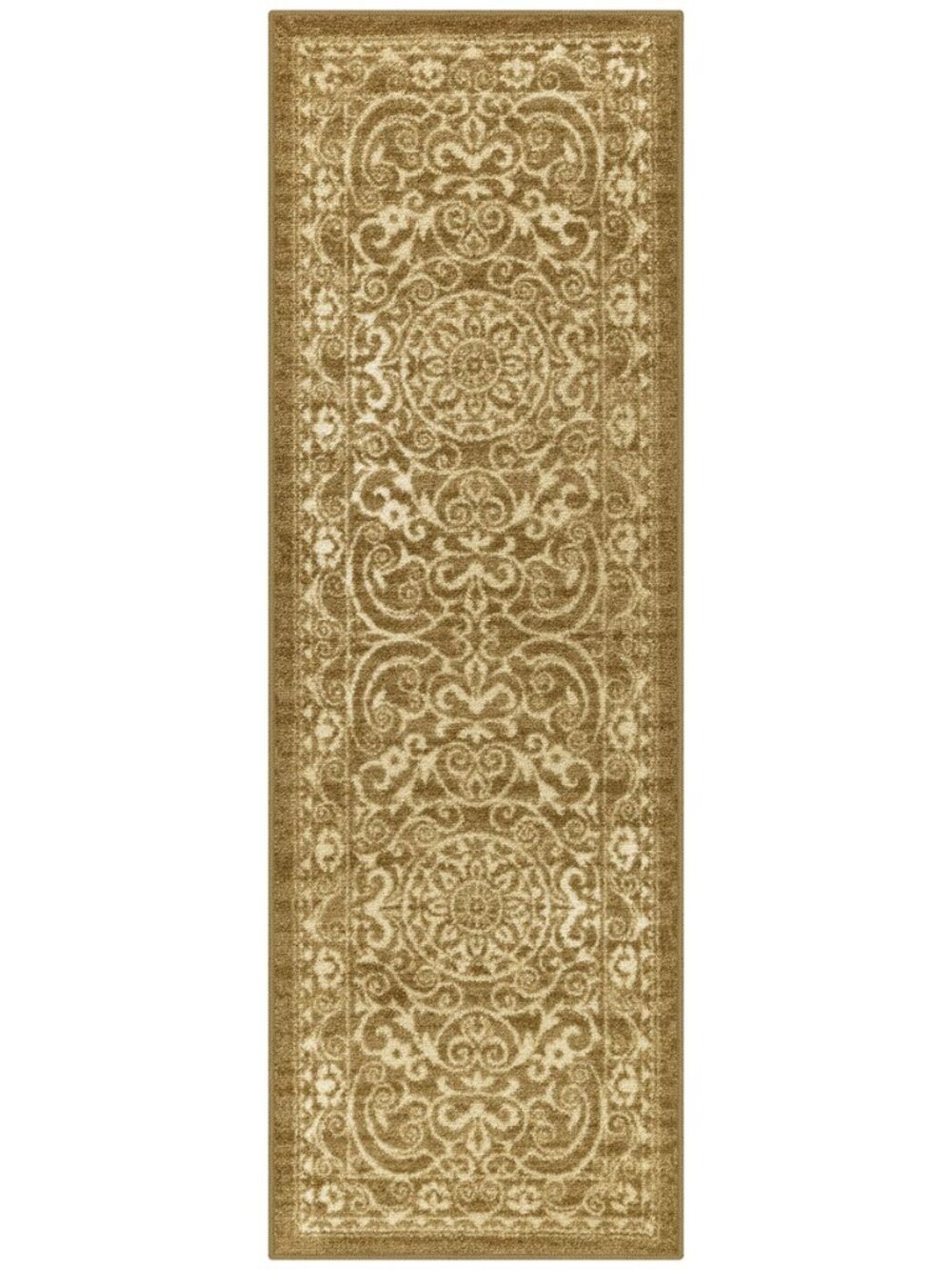 Pelham Vintage Medallion Runner Rug, 2' x 6', Khaki